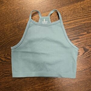 Women's Ribbed High Neck Crop Top
